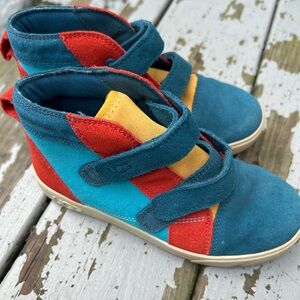UGG Rennon II Mash Up Hi-Top Sneakers -Blue Multicolor Suede- like new